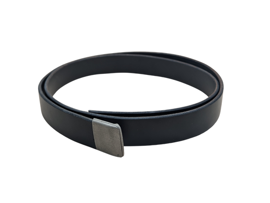 Black Leather Belt Strap - Strap Only