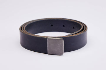 Black Leather Belt Strap - Strap Only
